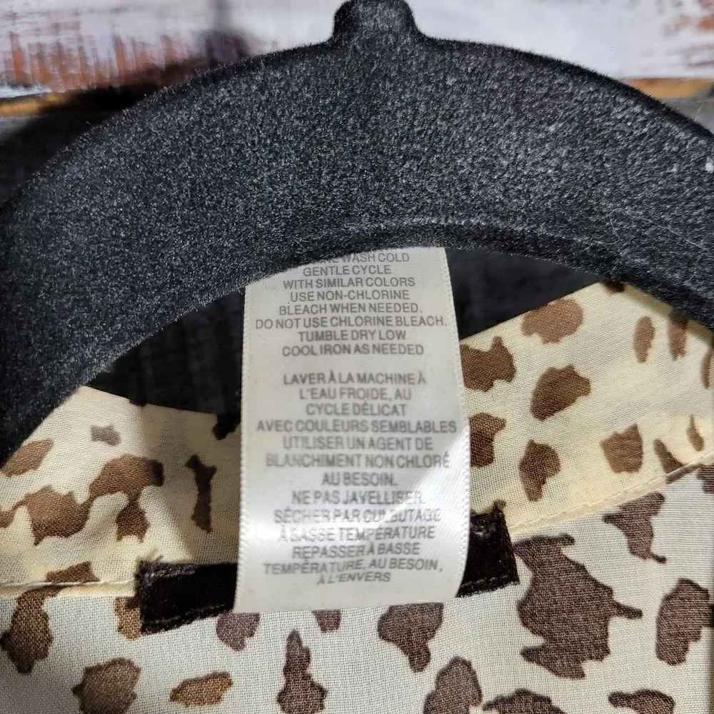 Mark. Animal Print Tie Infront Button Up Tanktop - Picture 5 of 7